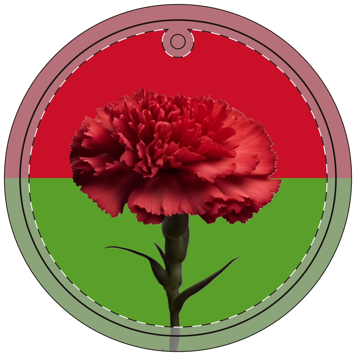 Crystal Glass Ornament Carnation